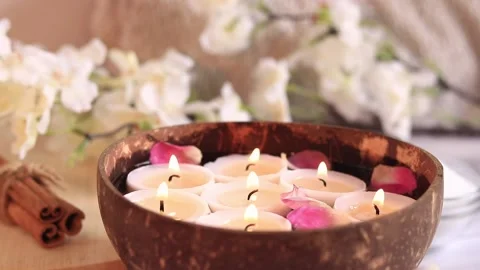 Composition for massage therapy. Relaxing spa background Stock Footage 234797063
