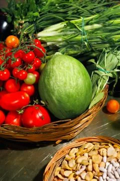 Composition of mediterranean vegetables. Stock Photos