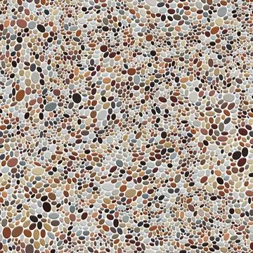 Composition of multicolored oval beads. Polka dots seamless pattern. Stock Illustration