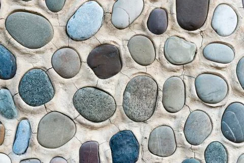 Composition of multicolored sea pebbles background 스톡 사진