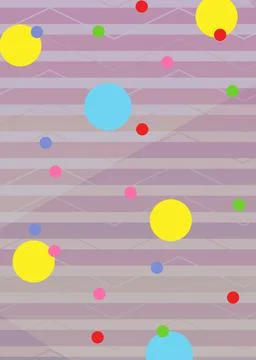 Composition of multiple colourful spots over pattern on purple background 스톡 일러스트