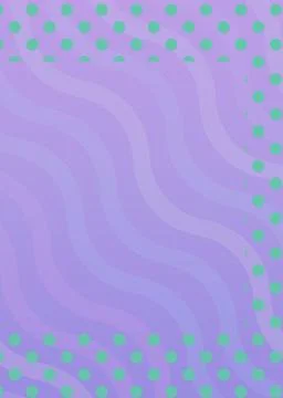 Composition of multiple green spots over wave pattern on purple background 库存插图