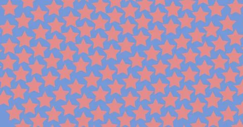 Composition of multiple red american flag stars and patterns on blue background 스톡 일러스트