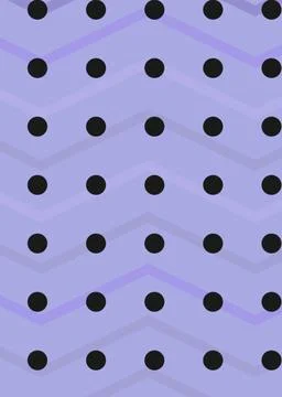 Composition of multiple rows of black spots over wave pattern on purple Stock Illustration