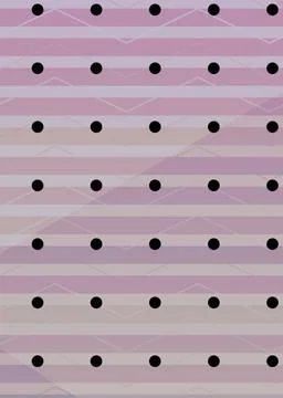 Composition of multiple rows of black spots over pattern on purple background Stock Illustration