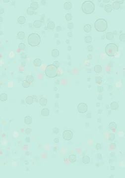 Composition of multiple soap bubbles and spots on green background Stockillustratie