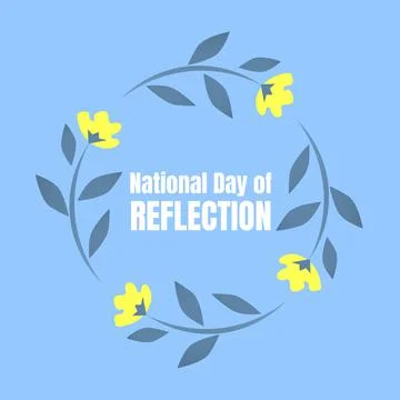 Composition of national day of reflection text over flowers Ilustração Stock