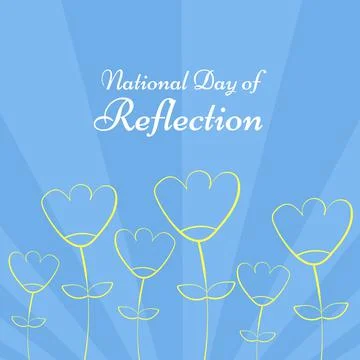 Composition of national day of reflection text over flowers Stock Illustration