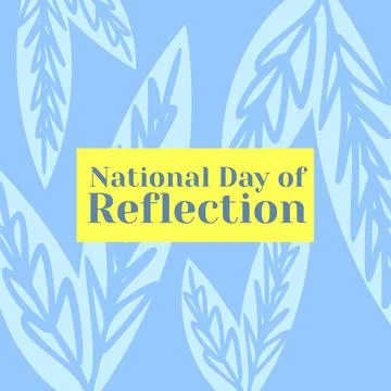 Composition of national day of reflection text over leaves Stock Illustration