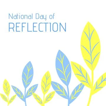 Composition of national day of reflection text over leaves Stock Illustration