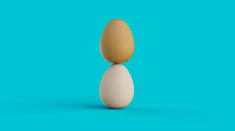 Composition of natural eggs 3d image Stock Illustration