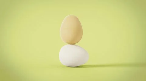 Composition of natural eggs 3d image Stock Illustration