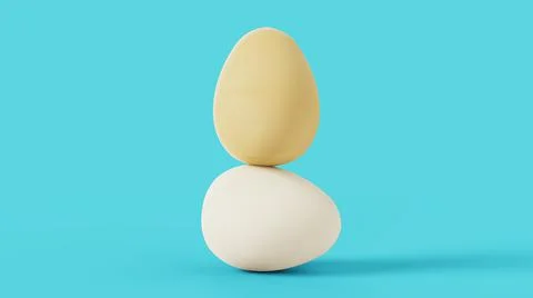 Composition of natural eggs 3d image Stock Illustration