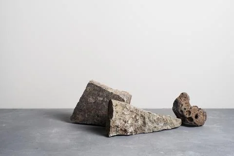 Composition of natural materials stones Stock Photos