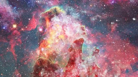 Composition of nebulae and stars. Elements of this image furnished by NASA. Stock Photos