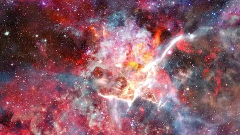 Composition of nebulae and stars. Elements of this image furnished by NASA. 스톡 사진