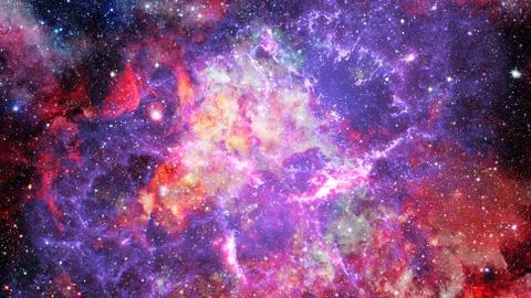 Composition of nebulae and stars. Elements of this image furnished by NASA. Foto stock