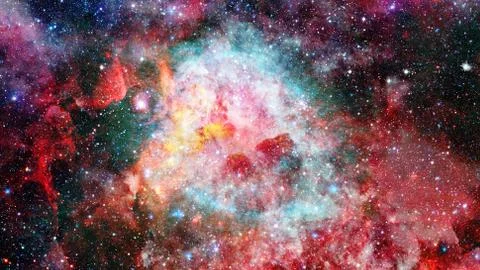 Composition of nebulae and stars. Elements of this image furnished by NASA. 스톡 사진