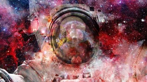 Composition of nebulae and stars. Elements of this image furnished by NASA. Foto stock