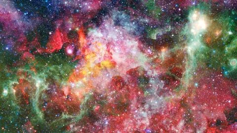 Composition of nebulae and stars. Elements of this image furnished by NASA. 写真素材