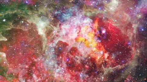 Composition of nebulae and stars. Elements of this image furnished by NASA. Foto stock