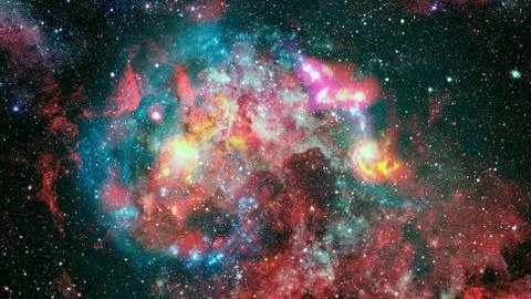 Composition of nebulae and stars. Elements of this image furnished by NASA. Foto stock