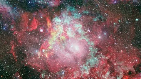 Composition of nebulae and stars. Elements of this image furnished by NASA... Foto stock