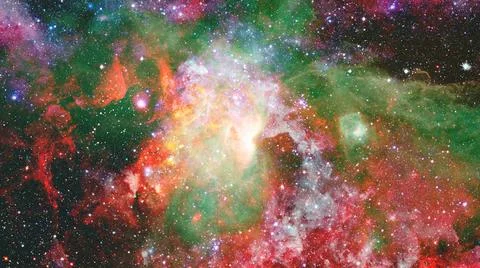 Composition of nebulae and stars. Elements of this image furnished by NASA... 스톡 사진