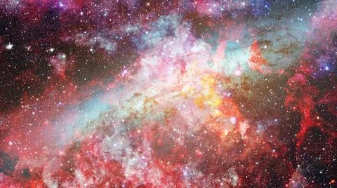 Composition of nebulae and stars. Elements of this image furnished by NASA... Foto stock