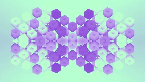 Composition of neon squares on blue background. 3d rendering loop animation 4K Stock Footage 255008491