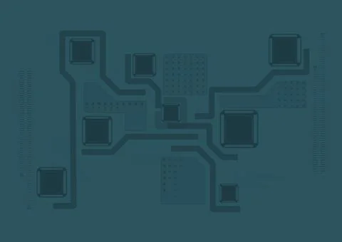 Composition of network of connections in computer on green background Stock Photos