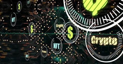 Composition of network of connections over data processing Stock Illustration