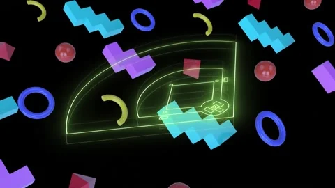 Composition of network of connections over human brain and computer processor Stock Footage 209617764