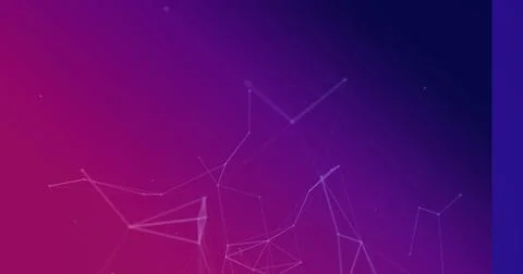 Composition of network of connections on purple background Ilustração Stock