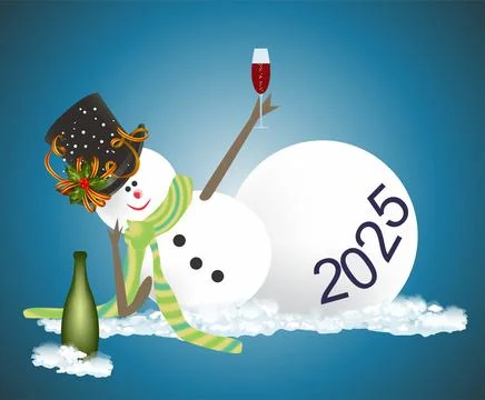 Composition for New Year, Stock Illustration