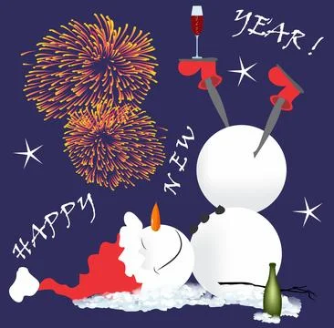 Composition for New Year, Stock Illustration