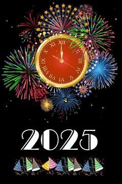 Composition for New Year, Stock Illustration