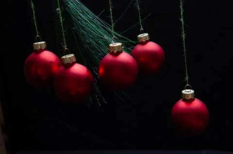 Composition of New Year,bright red-colored games and inscription with the new Foto stock