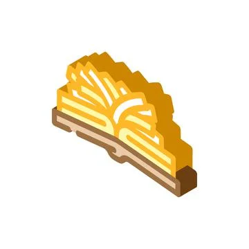 Composition from old book isometric icon vector illustration Stock Illustration