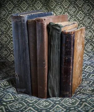Composition of old books in a stack Stock Photos
