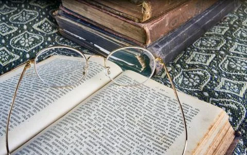 Composition of old books in a stack Stock Photos