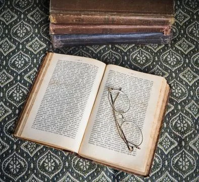 Composition of old books in a stack Stock Photos