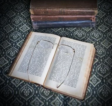 Composition of old books in a stack Stock Photos