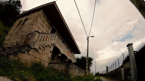COMPOSITION OLD HOUSE AND SKY Stock Footage 90132971