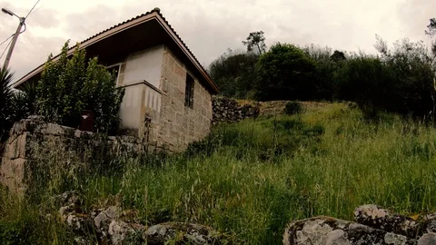 COMPOSITION OLD HOUSE SKY AND NATURE Stock Footage 90132983
