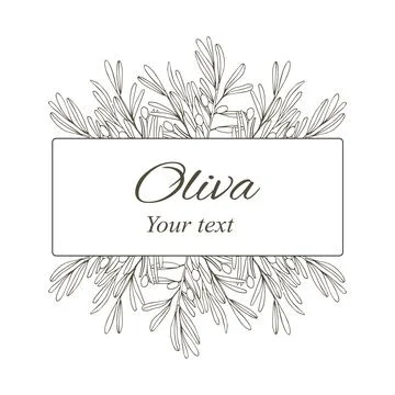 Composition of olive branches. Vector composition. Composition for postcards Stock Illustration