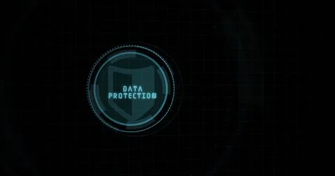 Composition of online security text over shield icon on black background Stock Illustration