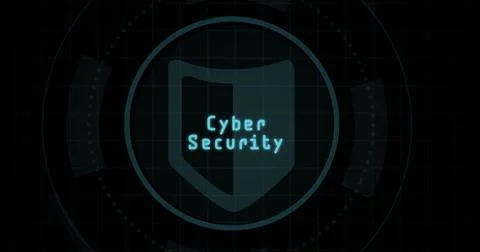 Composition of online security text over shield icon on black background イラスト素材