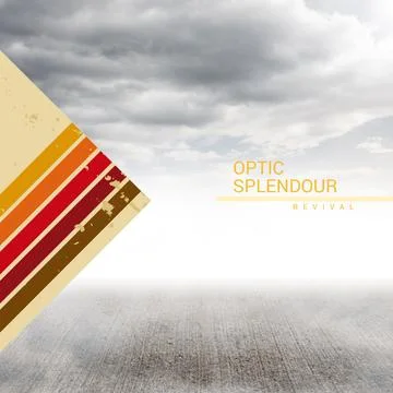 Composition of optic splendour revival text over pattern and clouds on blue Stock Photos