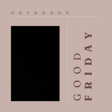 Composition of orthodox good friday text and copy space over black background Ilustração Stock